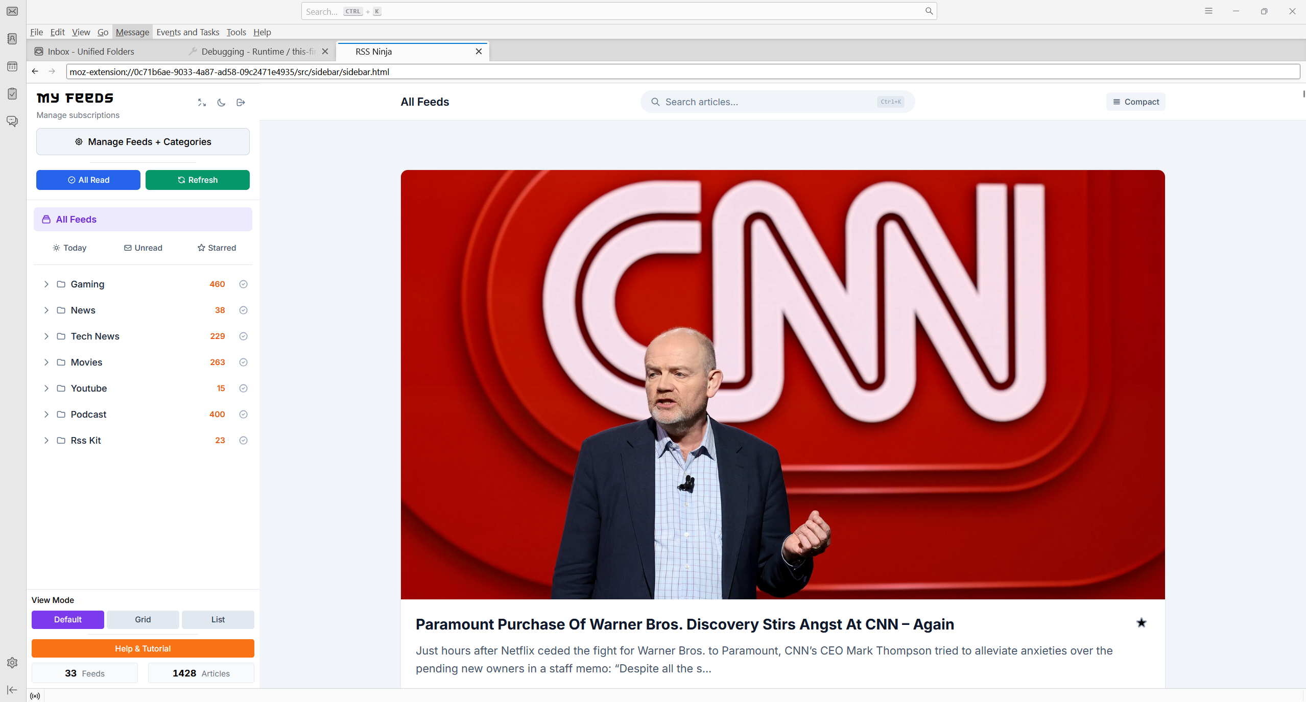 RSS Ninja Thunderbird